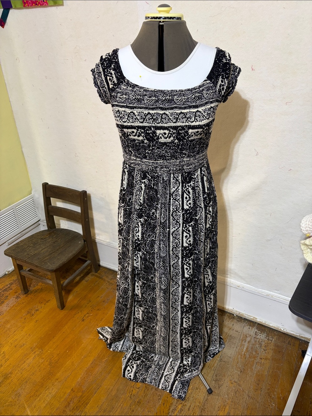 Full Tilt Black & White Printed Maxi Dress